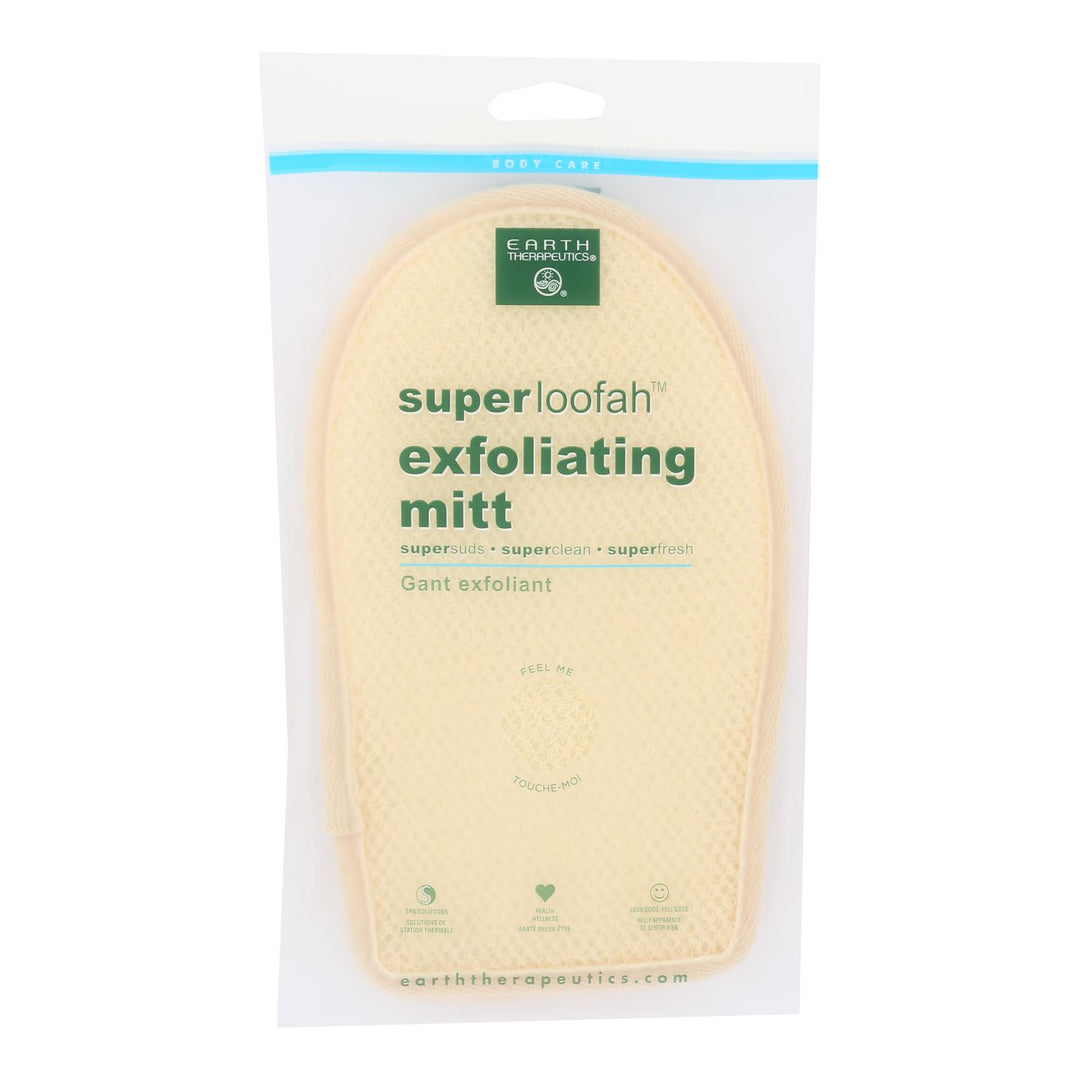 Earth Therapeutics Loofah - Super - Exfoliating - Bath Mitt - 1 Count - Maras Green